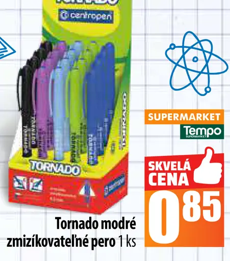 Tornado modré zmizikovateľné pero