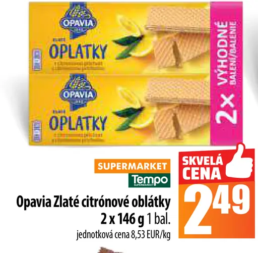 Opavia Zlaté citrónové oblátky