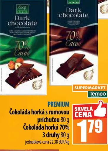 Coop čokoláda horká rumová príchuť