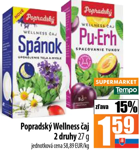 Popradský Wellness Čaj zázvor + baza