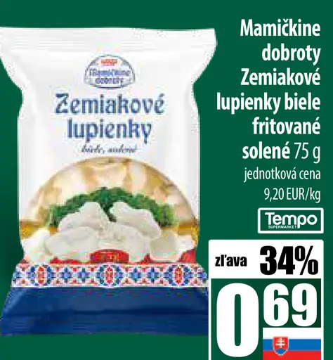 Mamičkina dobroty Zemiakové lupienky biele fritované solené