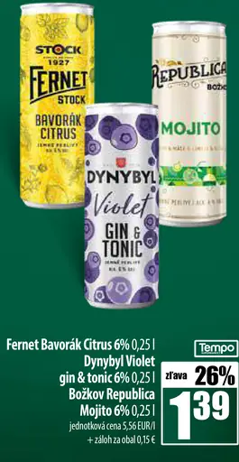 Stock Fernet Bavorák Citrus 6%