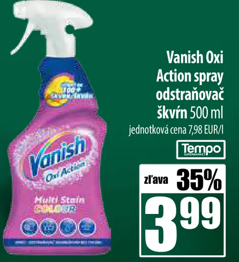 Vanish Oxi Action spray odstraňovač škvŕn