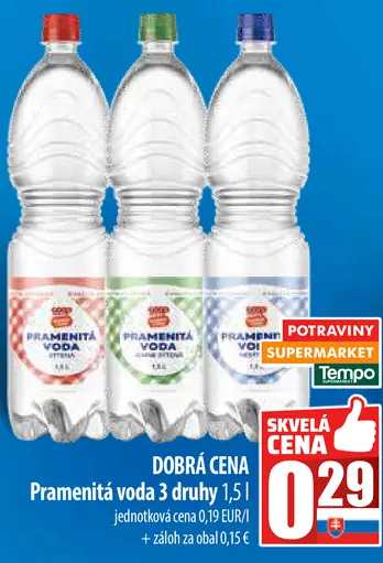 Pramenitá voda 3 druhy