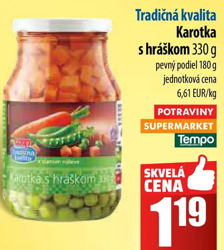 Tradičná kvalita Karotka s hráškom
