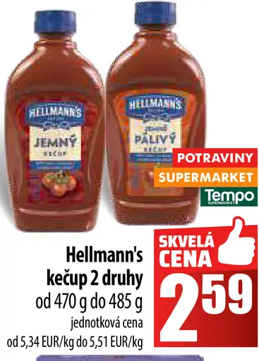 Hellmann's Kečup jemne štipľavý
