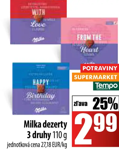 Milka dezerty