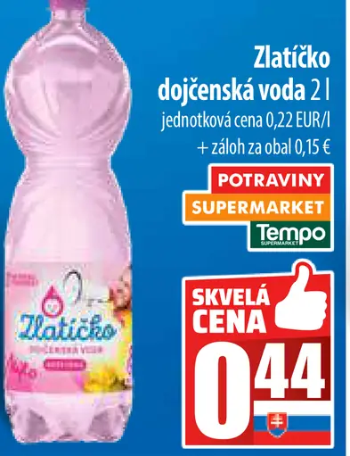 Zlatíčko dojčenská voda