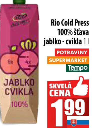 Rio Cold Press 100% šťava jablko - cvikla