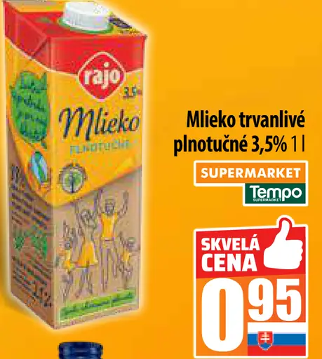 Rajo Mlieko plnotučné 3,5%