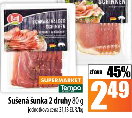 Sušená šunka 2 druhy Bell