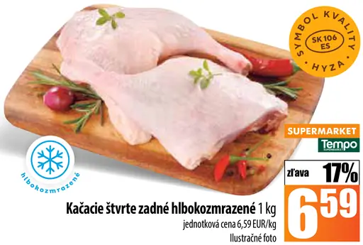 Kačacie štvrte zadné hlbokozmrazené