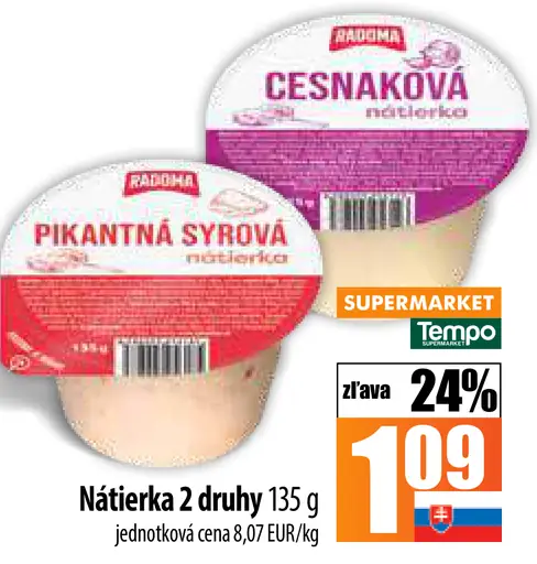 Rajo Nátierka cesnaková, pikantná syrová