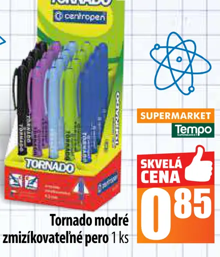 Tornado modré zmizikovateľné pero