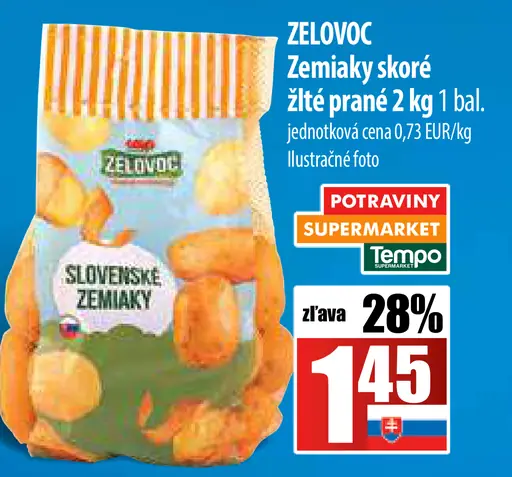 Zelovoc Zemiaky skoré žlté umyté
