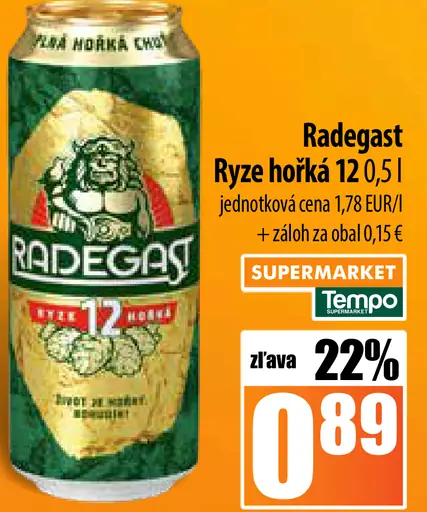 Radegast Rýze hořká plechovka