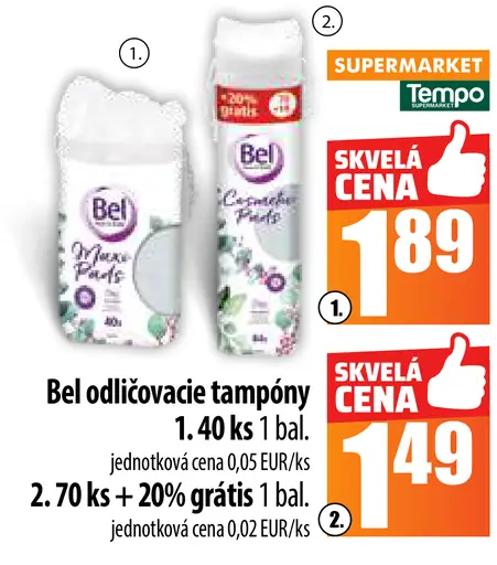 Bel odličovacie tampóny