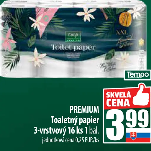 PREMIUM Toaletný papier 3-vrstvový