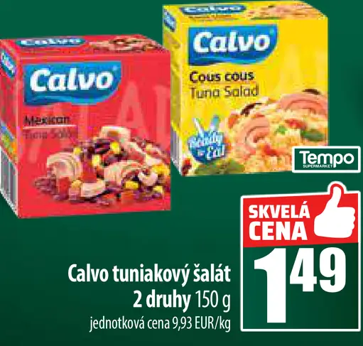 Calvo tuniakový šalát 2 druhy
