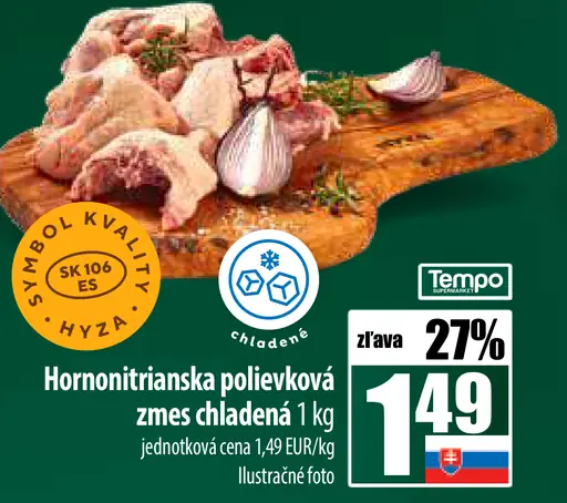 Hornonitrianska polievková zmes chladená