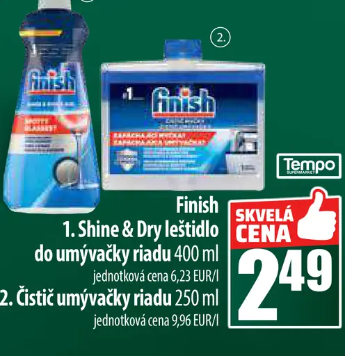 Finish Shine & Dry leštidlo do umývačky riadu