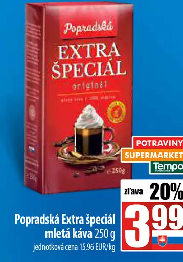 Popradská Extra špeciál originál mletá káva
