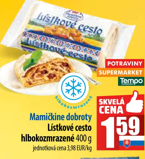 Lístkové cesto hlbokozmrazené
