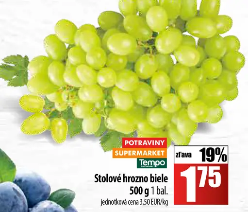 Stolové hrozno biele