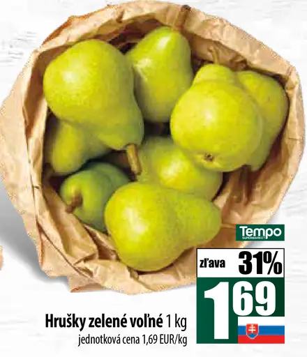 Hrušky zelené voľne