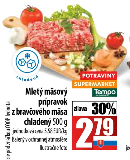 Mletý mäsový prípravok z bravčového mäsa