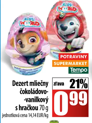Jogobella Dezert mliečny čokoládovo-vanilkový s hračkou