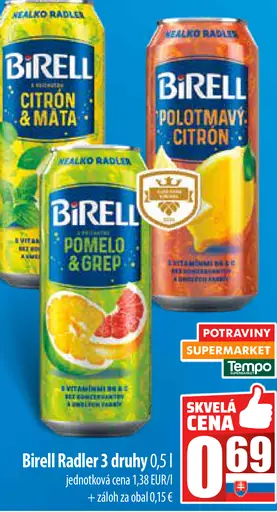 Birell Radler Citron & Mátá - Pomelo & Grep - Polotmavý