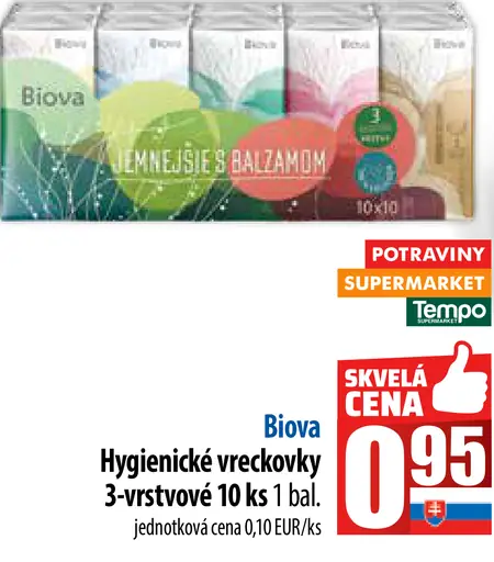 Biova hygienické vreckovky 3-vrstvové