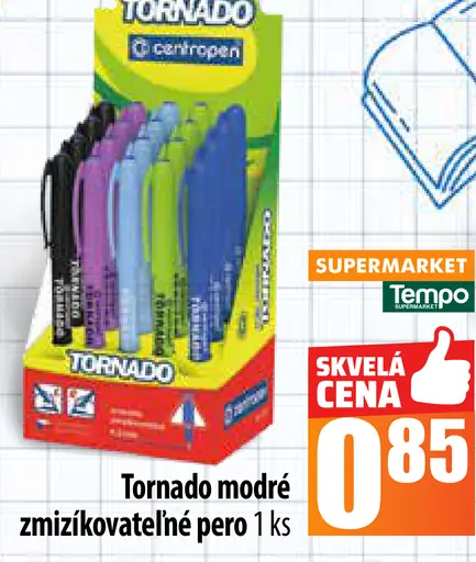 Tornado modré zmizikovateľné pero