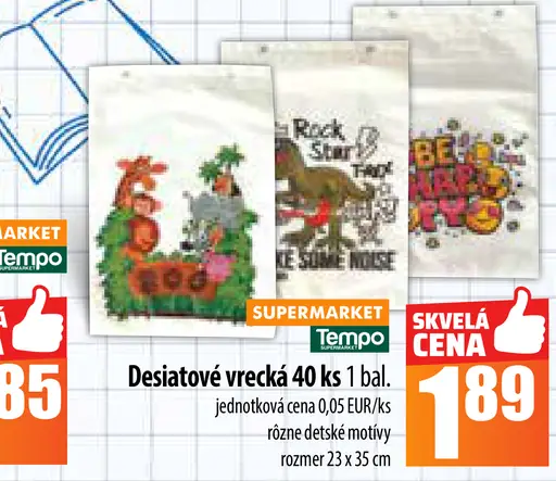 Desiatové vrecká s motívom