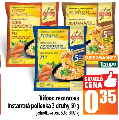 Vifood Instantná rezancová polievka hovädzia príchuť