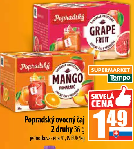 Popradský Šípky ovocný čaj s príchuťou