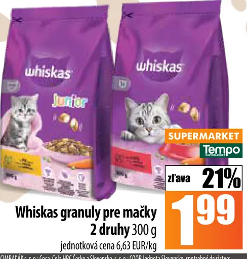 Whiskas granuly pre mačky