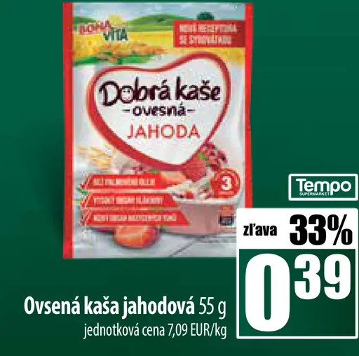 Ovsená kaša jahodová