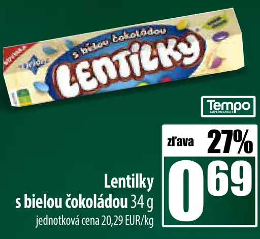 Lentilky s bielou čokoládou