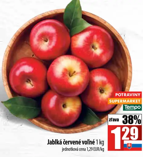 Jablká červené voľné