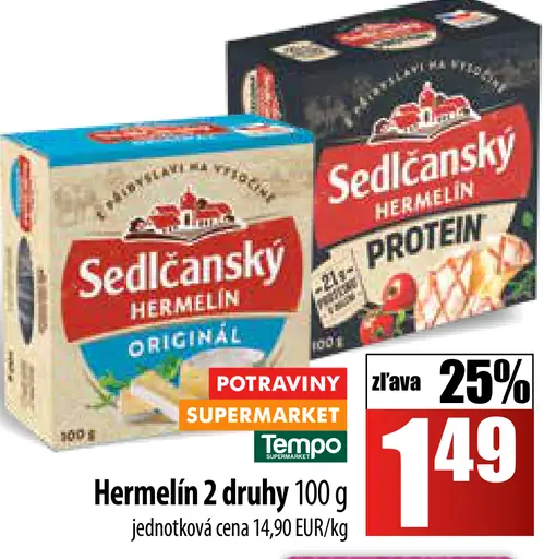 Sedlčanský Hermelín 2 druhy