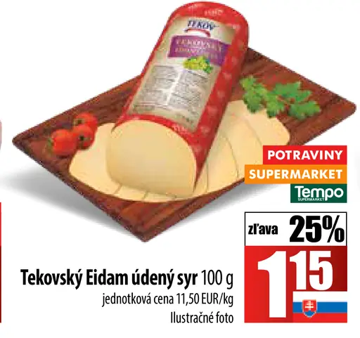 Tekovský Eidam údený syr