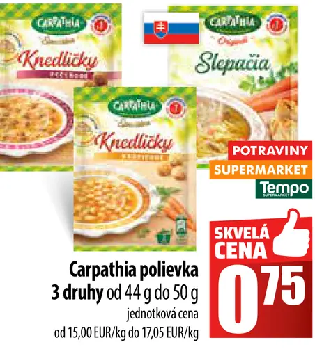 Carpathia polievka Knedličky Slepacia