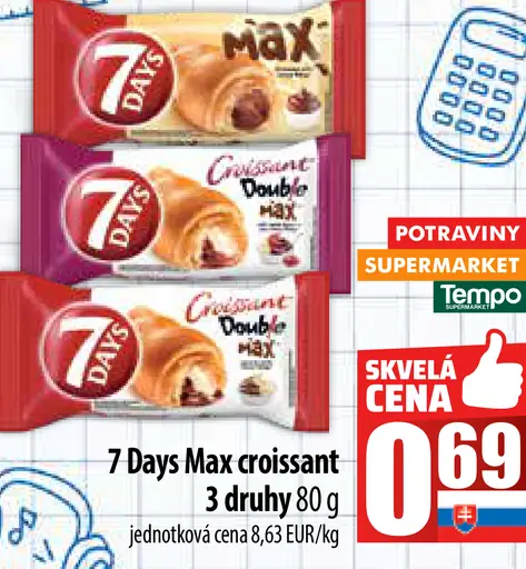 7 Days Max croissant 3 druhy