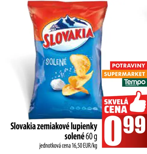 Slovakia zemiakové lupienky solené