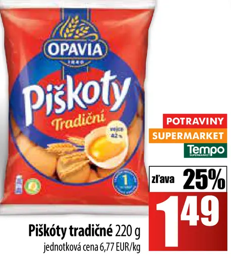Opavia Piškóty tradiční