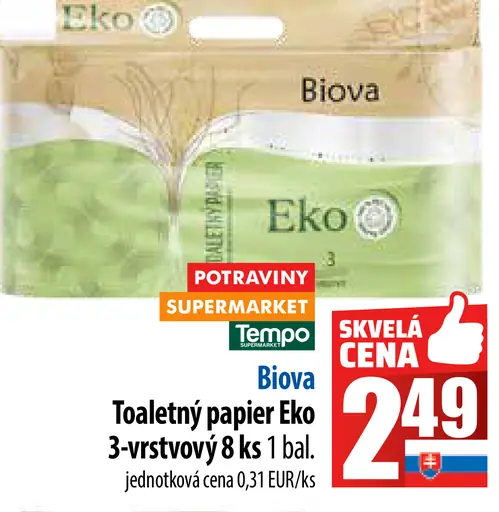 Biova Toaletný papier Eko 3-vrstvový