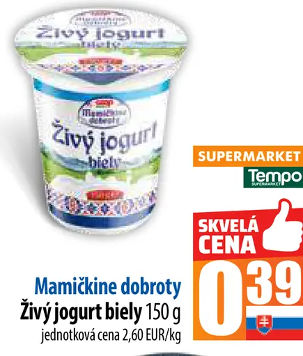Mamičkine dobroty Živý jogurt biely
