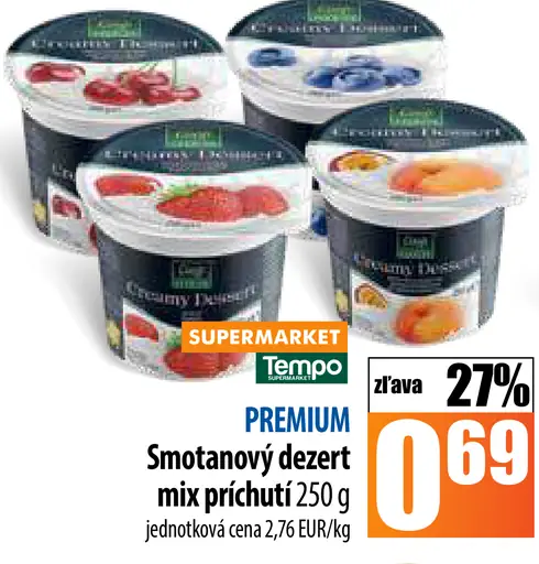 Smotanový dezert mix príchutí